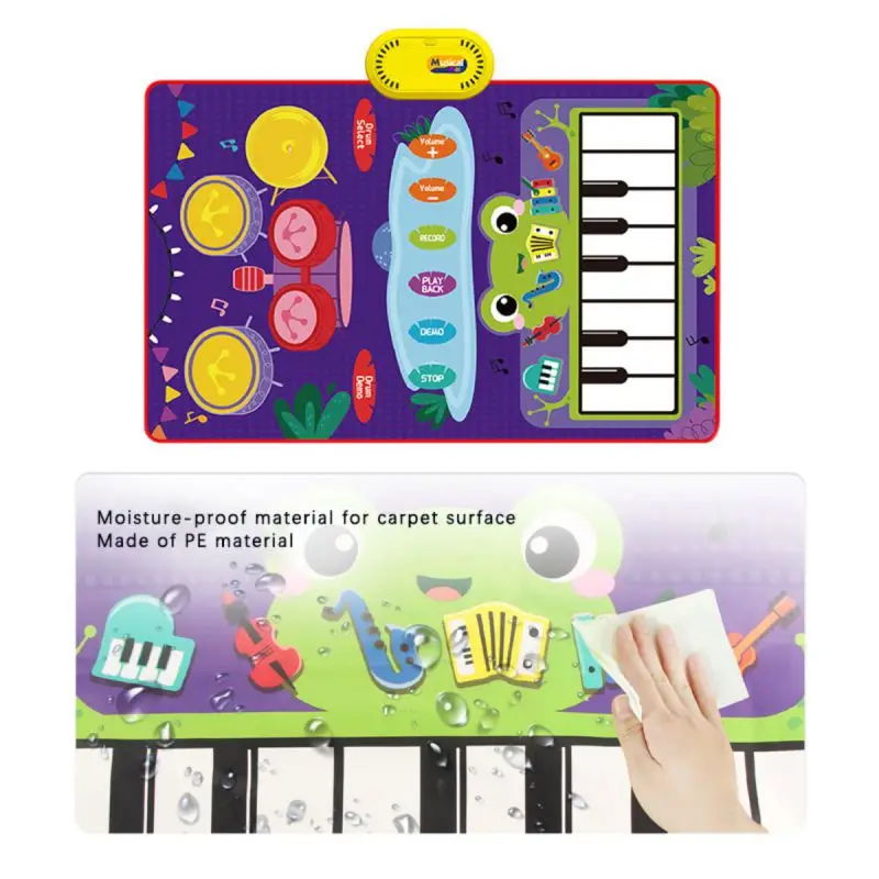 Kinderen Muzikale Piano Mat Baby Peuters Educatief Speelgoed Kinderen Vloer Toetsenbord Drum Mat Met Instrumenten Klinkt Speelgoed 80X50Cm