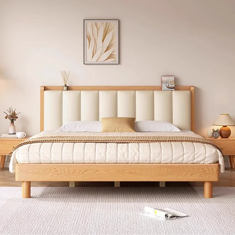 Pop Beauty European Bed Double Modern Bedroom Luxury Storage Floor Bed Wooden Sleeping Princess Camas De Casal Trendy Furniture