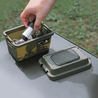 Outdoor Tissue Case Desktop Napkin Paper Storage Box Portable 1.1L Camping Picnic Seasoning Bottle Organizer Sundries Bucket 4