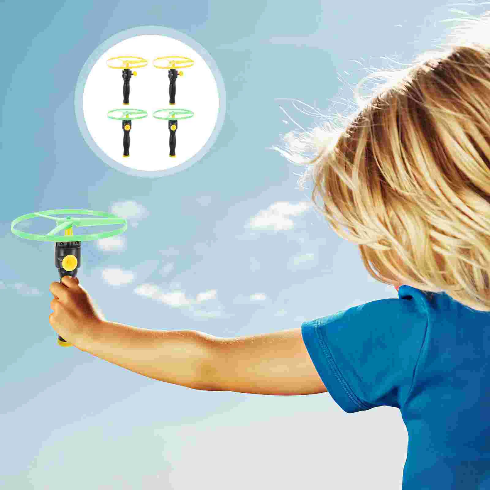 

3 Sets Flying Disc Toys Pull String Flying Saucer Flying Toys Kids Outdoor Toys Pull String Saucer Pull String Flying Disc