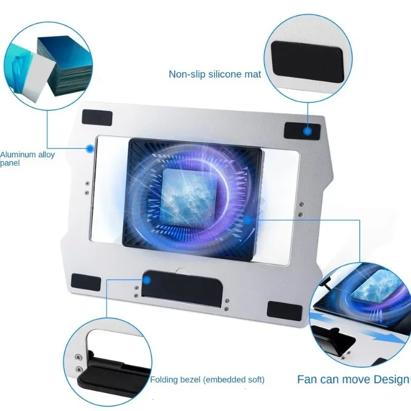 MS05 DIY Semiconductor Laptop Heat Sink Base Metal Bracket Portable Laptop Effective Cooling Bracket