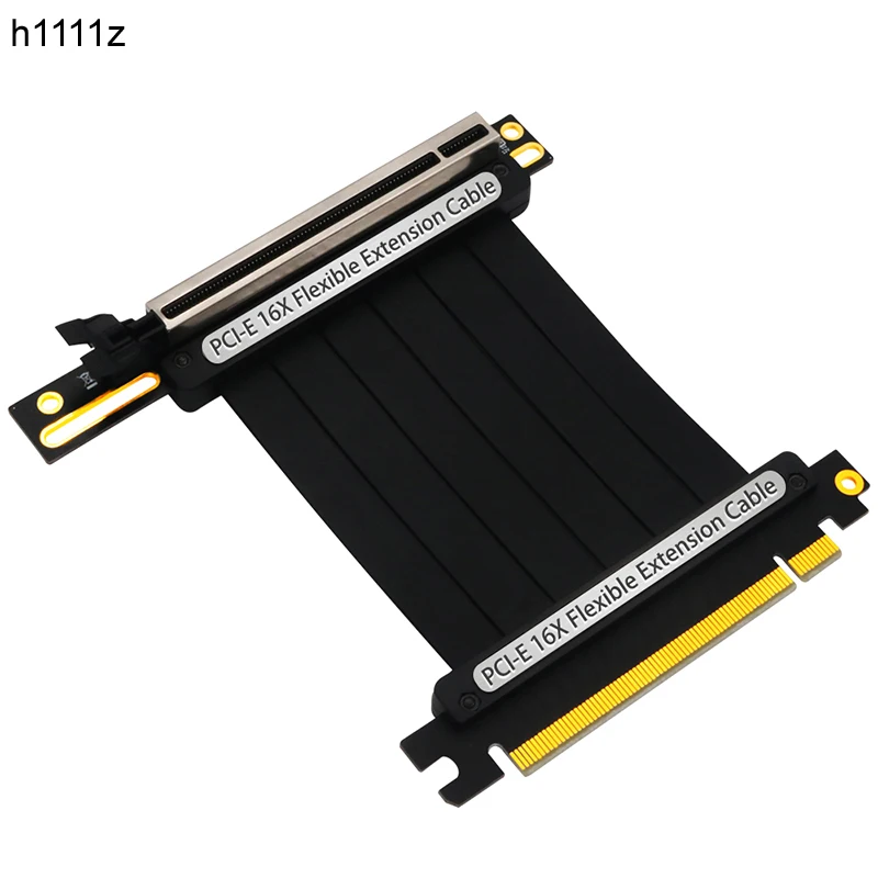 

PCIe 3.0 X16 Riser Extender 8 Гбит/с PCI Express 16X–16X Гибкий кабель 90 градусов с светодиодом питания 3,3 В 12 В для видеокарты GUP