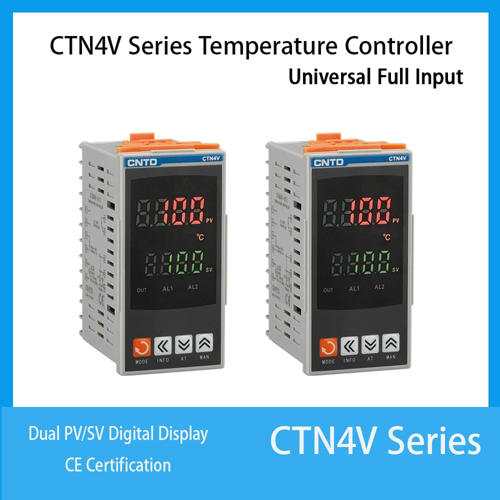 CNTD CTN4V‑411 CTN4V‑421 CTN4V‑461 Digital PID Temperature Controller Universal Full Input Relay SSR Output 100‑240VAC