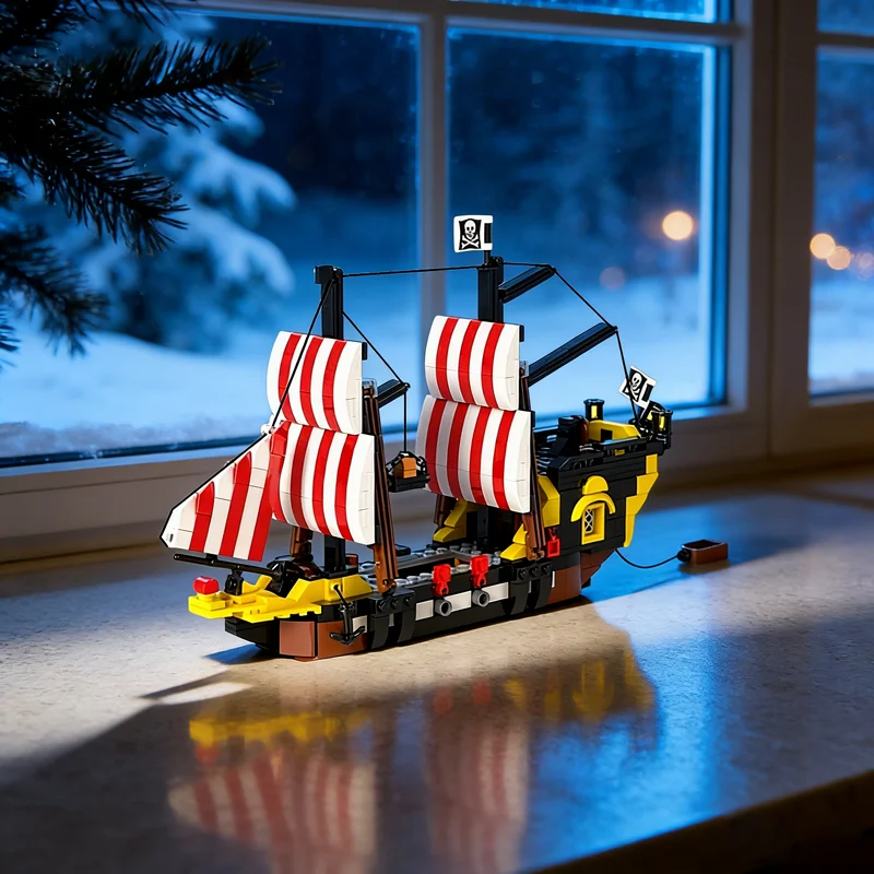 

751pcs MOC Mini Black Seas Barracuda Pirates I Model Building Blocks Christmas Gifts Architecture Toy Creative Idea Education