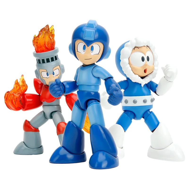 Jada Toys 1/12 Mega Man Rockman Flame Man Frozen Man Hands On Doll Birthday Gift Desktop Decoration Cartoon Anime