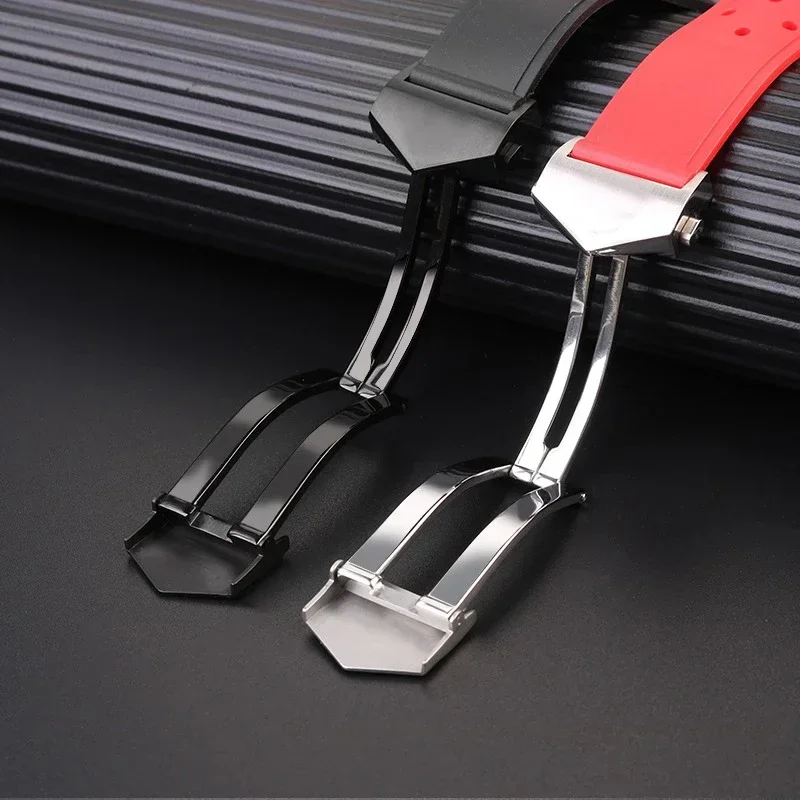 Breathable Silicone Watch band for TAG Heuer Strap F1 CAZ201 WAZ2113 CAZ1010 Watch Band 22mm Soft Rubber Bracelet Folding Buckle view 3