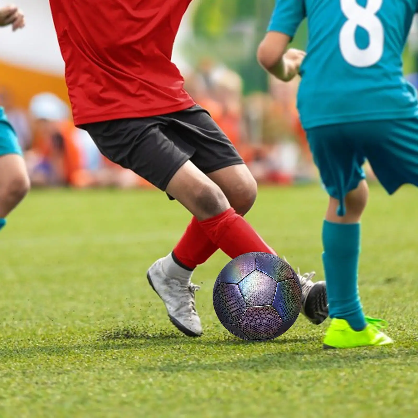 

Reflective Football Holographic Luminous Soccer Ball Night Outdoor Sports Glowing Standard Reflective Glowing Footballs
