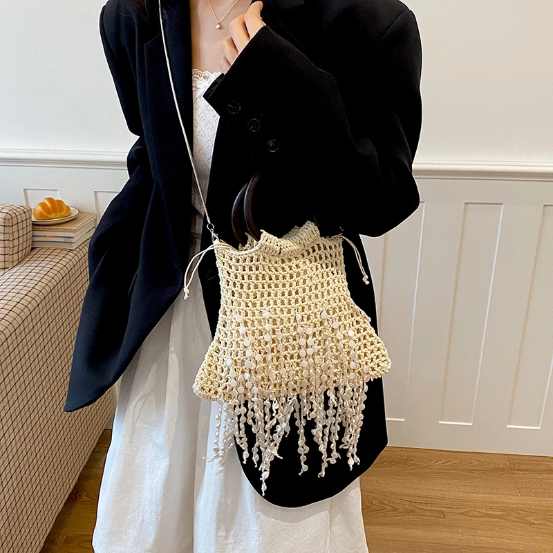 Boho handgebreide tas met kwas - Women'S Bags Holiday recensie en prijs
