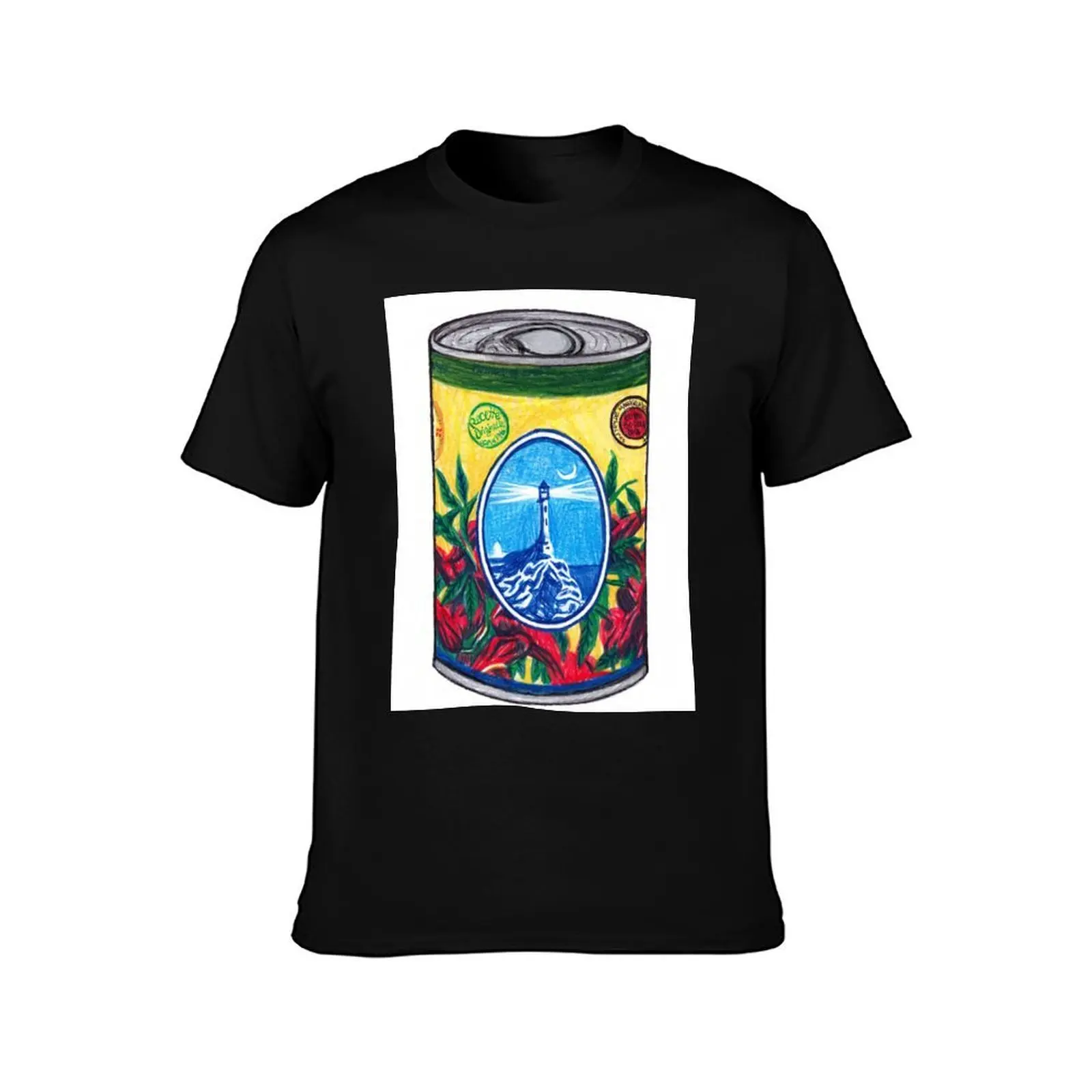 Harissa Paste Can illustration T-Shirt, Summer Casual Cotton Tee, Oversized Streetwear Tops, Vintage Graphic Print, 100% Cotton