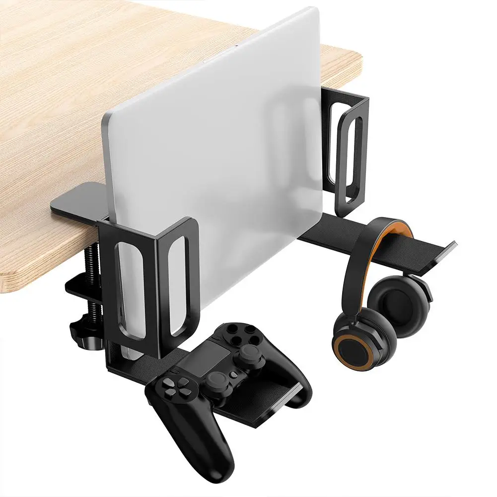 Universal Laptop Stand Table Sides Adjustable Foldable Tray Desk Organizer Storage Holder for Ipad Under Desk Headphone Bracket