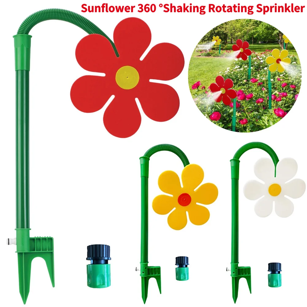 Sunflower 360 ° Shaking Rotating Sprinkler Durable ABS Dancing Daisy Lawn Sprinkler For Garden Yard Lawn Irrigation Device