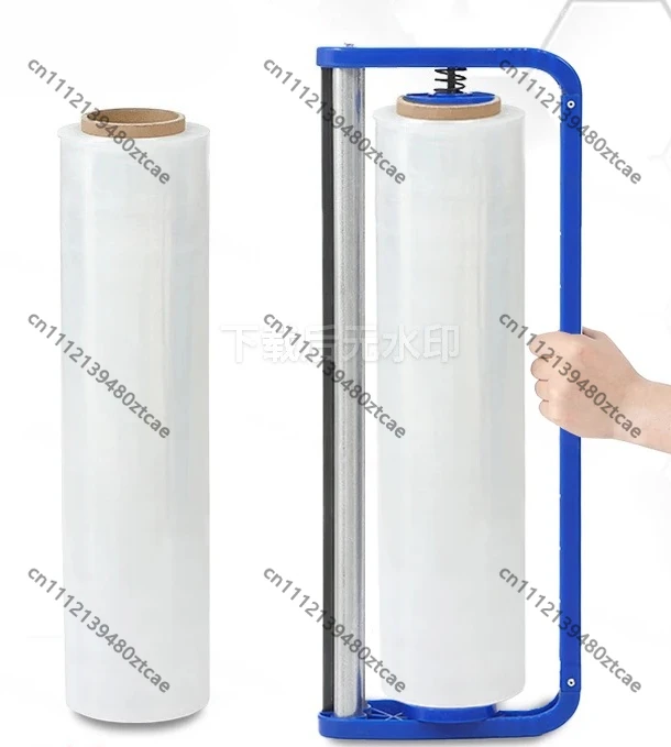 Winding Film Baler Film Manual Bracket Packing Plastic Wrap, Heavy Duty Stretch Film for Packaging, Shipping, Storage