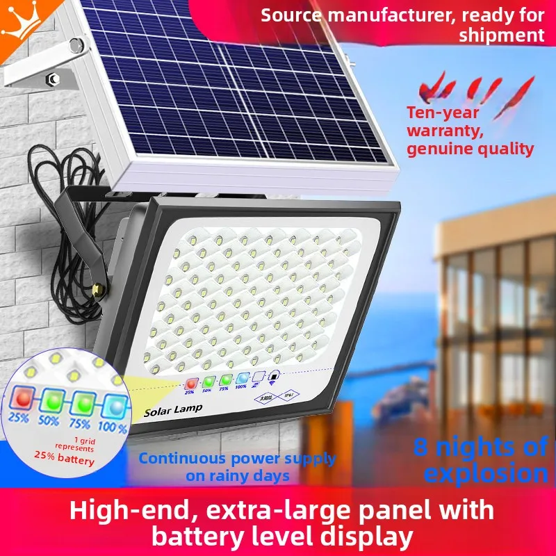 

Солнечный уличный светильник для двора и дома, новинка 2026 года, сельский уличный светильник, влагозащищенный, суперяркий, индукционный прожектор