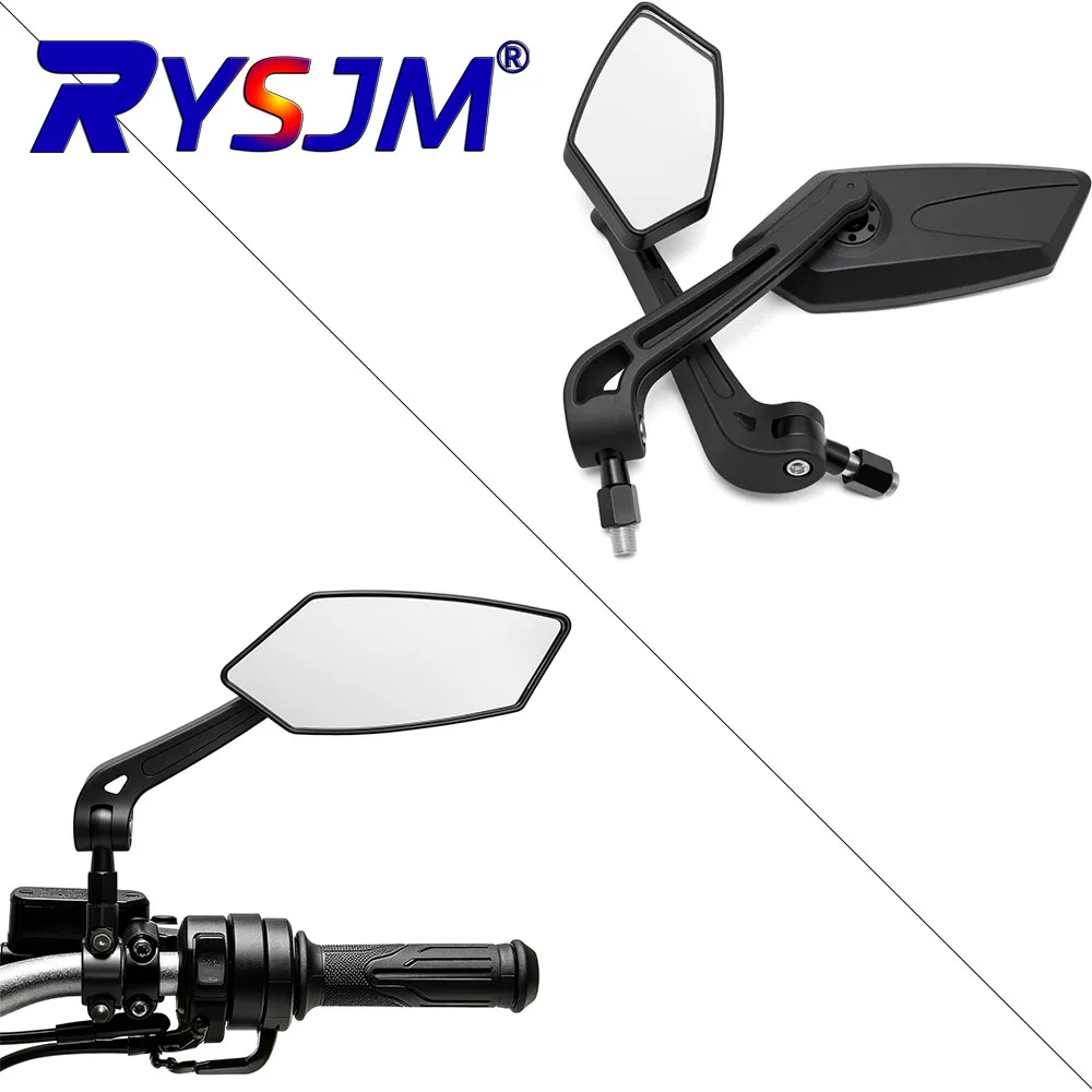 AliExpress RYSJM Motorcycle Side Back Rear View Rearview Naked E-Bike Scooter Adjustable Rotating Mirrors Motorbike Accessories Modified Parts
