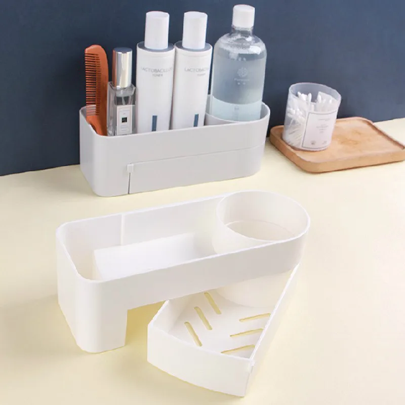 Roterende Magazijnstelling Badkamer Non Geperforeerde Muur Opknoping Rack Specerijen Opbergrek Keuken Opslag Rack