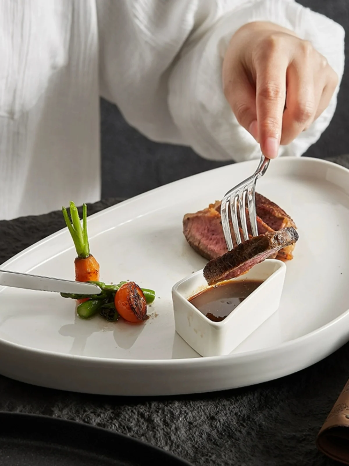 Ceramic  Pizza Plate Dessert Snack Plate Condiment Dish Steak Western Meal Plate Restaurant Home Use Dishware