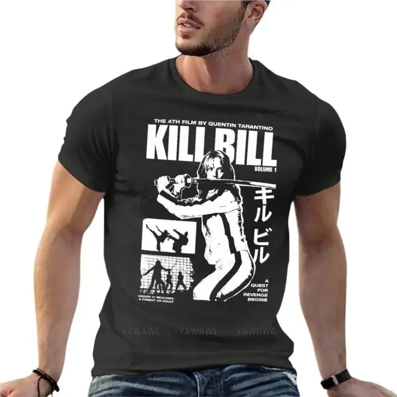 

Funny Mens Clothing 100% Cotton Streetwear Big Size Top Tee Kill Bill Movie Poster Oversized Tshirt harajuku men's t-shirts man