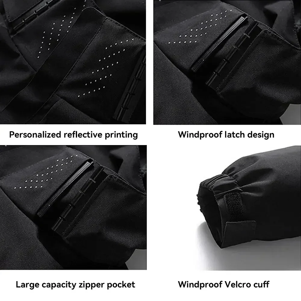 Veste à capuche patchwork avec poignées amovibles pour hommes et femmes, vêtements de sport de plein air, mode Harajuku