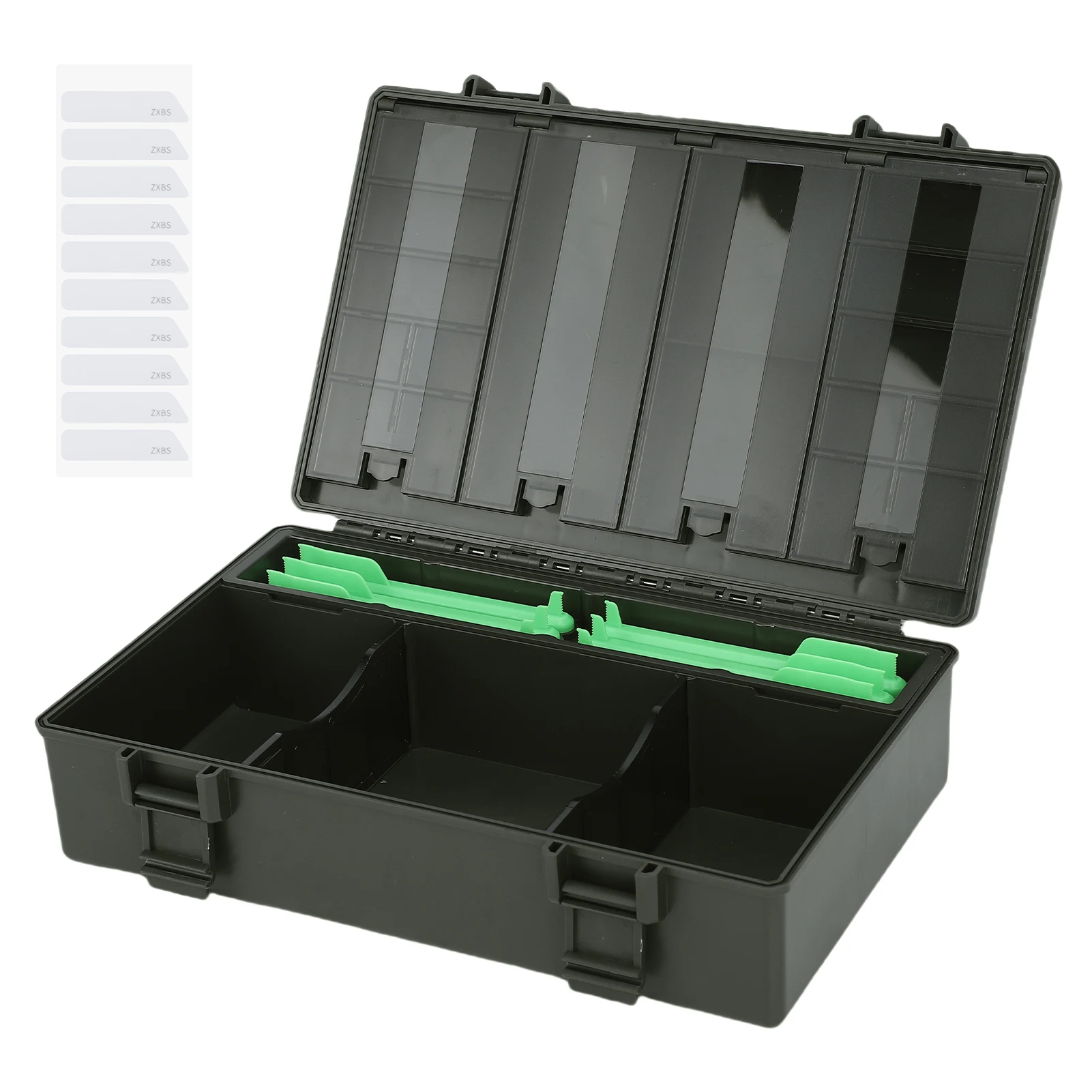 鯉釣り用フィーダーラインアクセサリーボックス、6つの磁気スティック付き、取り外し可能なコンパートメント付き