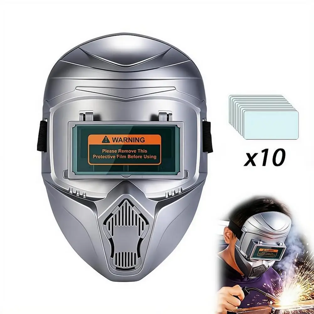 Auto Darkening Welding Helmet Flip Up Welding Facemask Welding Work Safety Gear Accessories Full Face Protective Welding Mask