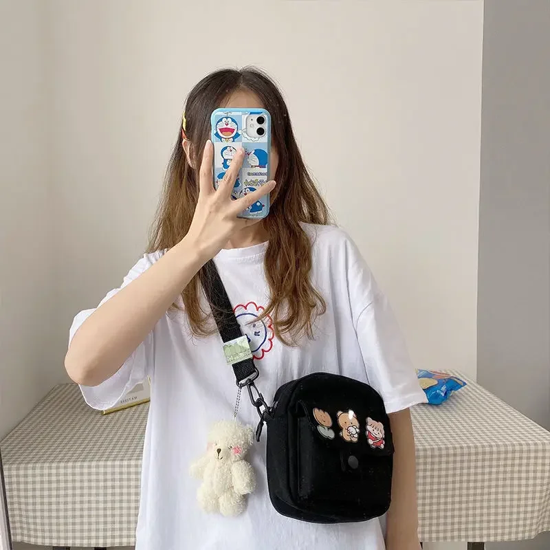 

Женская новая коллекция 2024 года, Корейская универсальная модная Холщовая Сумка через плечо для студентов, диагональная Диагональная Сумка