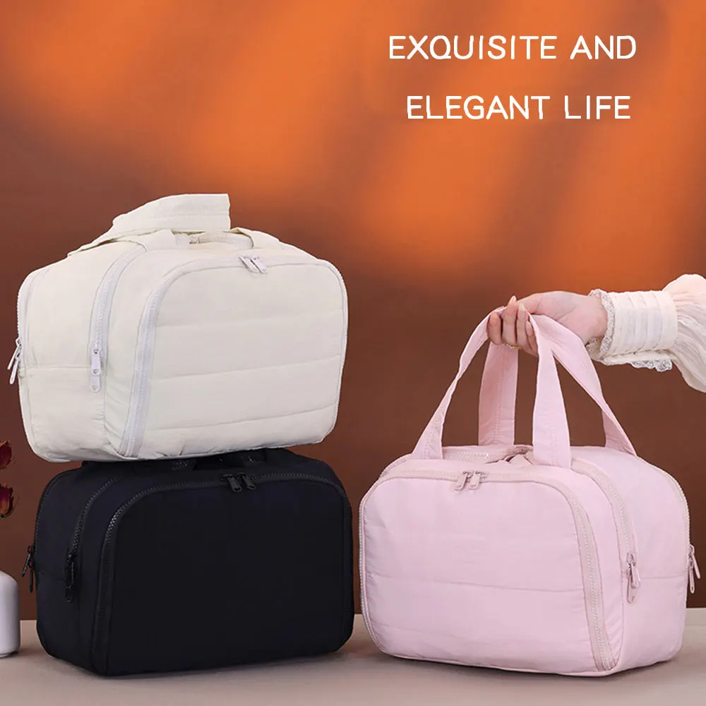 Portable Travel Cosmetic Bag For Women Large Capacity Business Trips Toiletries Organizing Storage Bag Handheld Makeup Bags