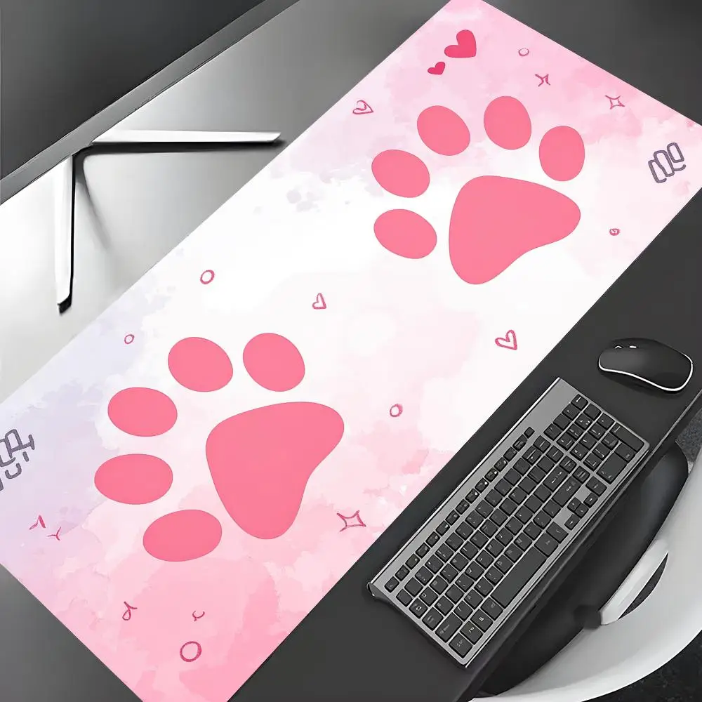 Watercolor Style Cute Cat Paw Mouse Pad Large Computer Office Game Table Mats Rubber Anti-slip XXL mouse mat HDP Long Desk Pads