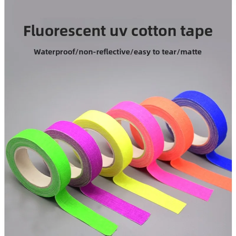 شريط فلورسنت للأشعة فوق البنفسجية، دعامة إضاءة للمسرح عالية الالتصاق، يتوهج تحت الضوء الأرجواني، شريط مضيء خالٍ من البقايا