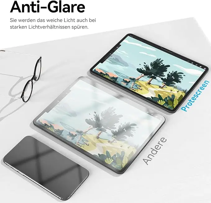 2 PCS Protectores de pantalla para iPad con sensación de papel para iPad Pro 11 10/11ª generación iPad 7/8/9ª generación Air 6 4 5 10.9 13 12.9 M2 M3 M4 Mini6 7 película 2