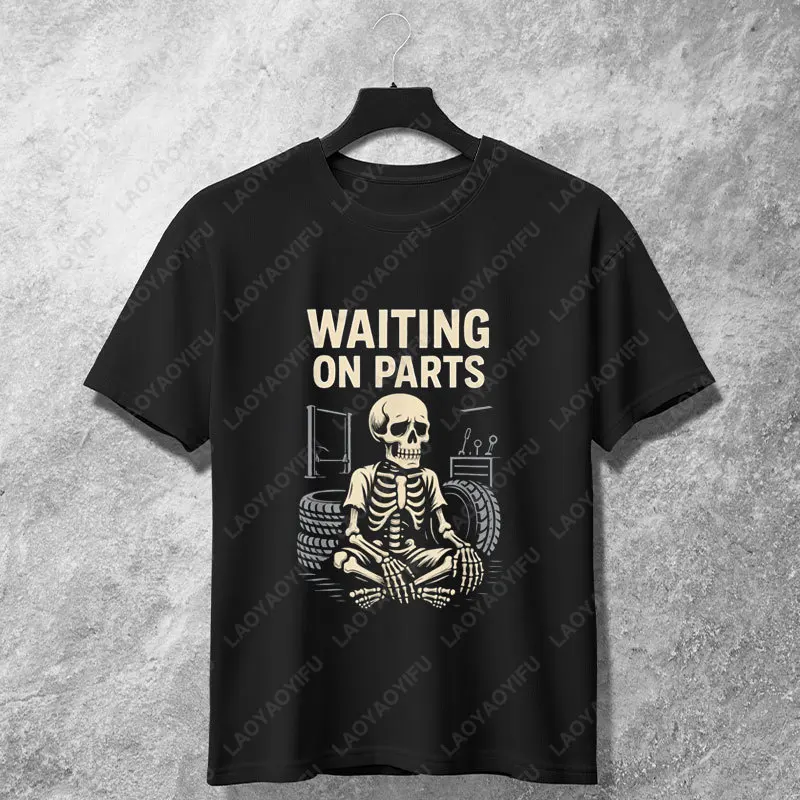 Funny Skeleton Auto Mechanic Technician Graphic T-shirt with 