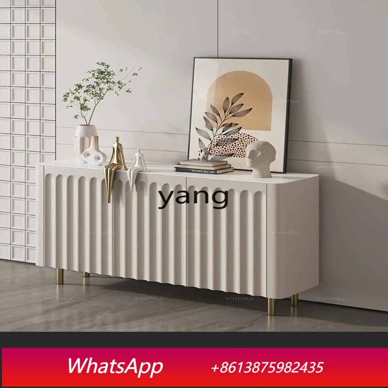 

LHH light luxury home living room rock slab entrance partition cabinet modern simple solid wood shoe cabinet