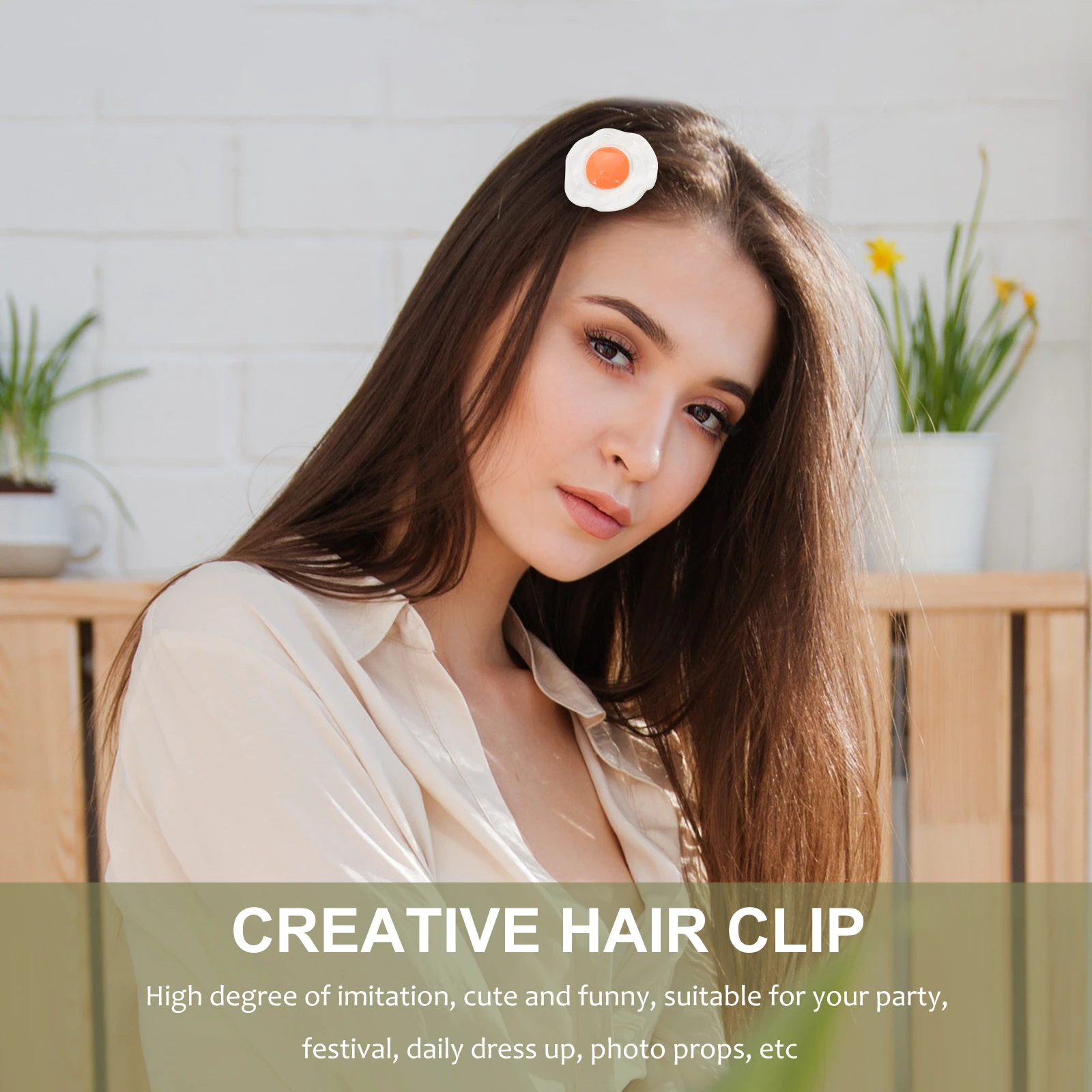 

4pcs Simulation Food Novelty Funny Barrettes Creative Resin Miniature Lightweight Hairstyle for Women
