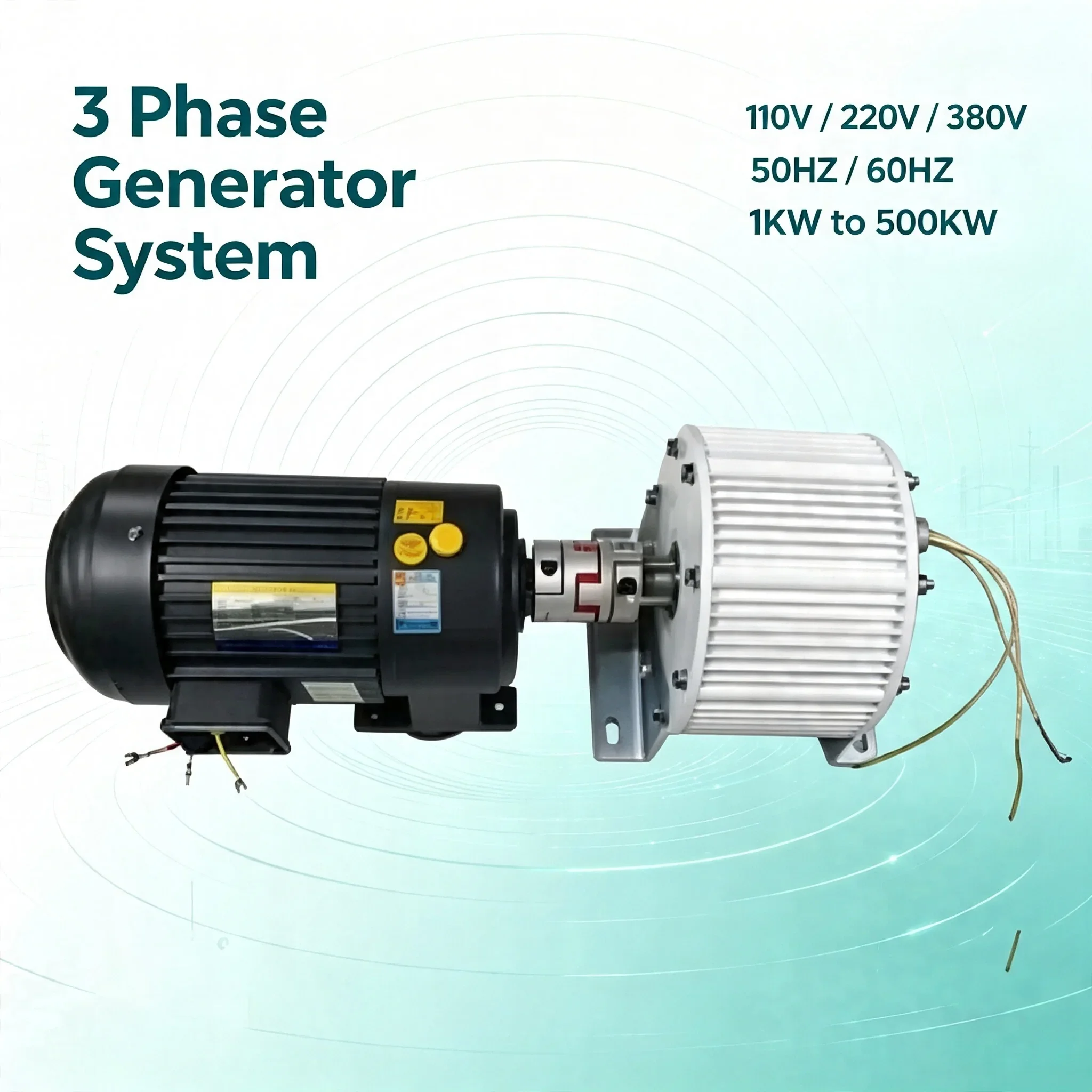 1KW-500KW / 1KVA-500KVA High Performance PMG Gear Motor Drive 110V 220V 380V Industrial
