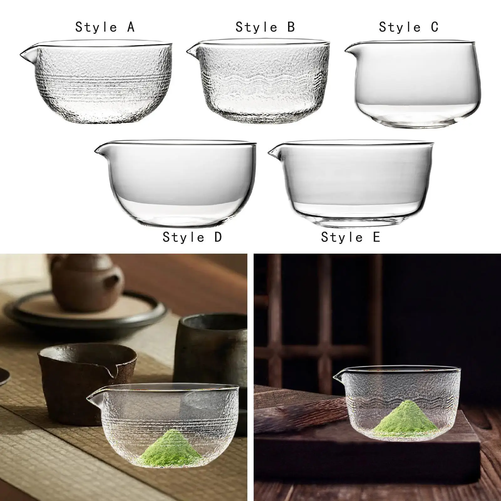 

Glass Matcha Bowl Easy Clean Heat Resistant Japanese Style Teacup Tea Bowl for Iced Tea Matcha Tea Matcha Powder Party Office