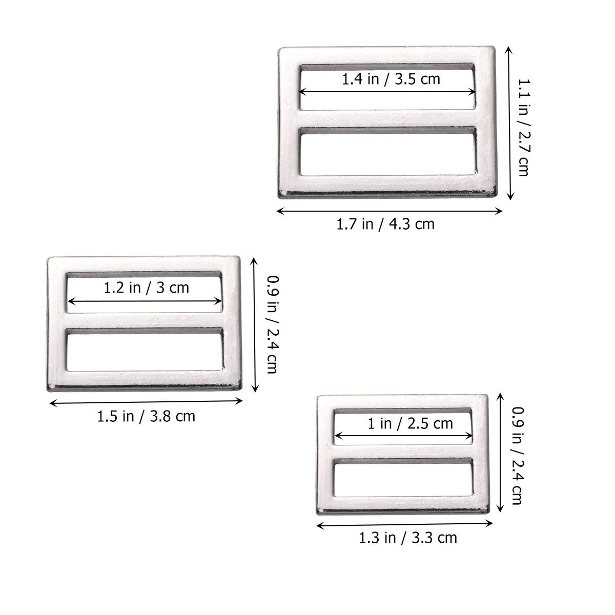 30PC Klamry przesuwne ze stopu cynku Klamry do regulacji paska torby do walizki plecaka Rozmiar 25MM / 30MM / 35MM