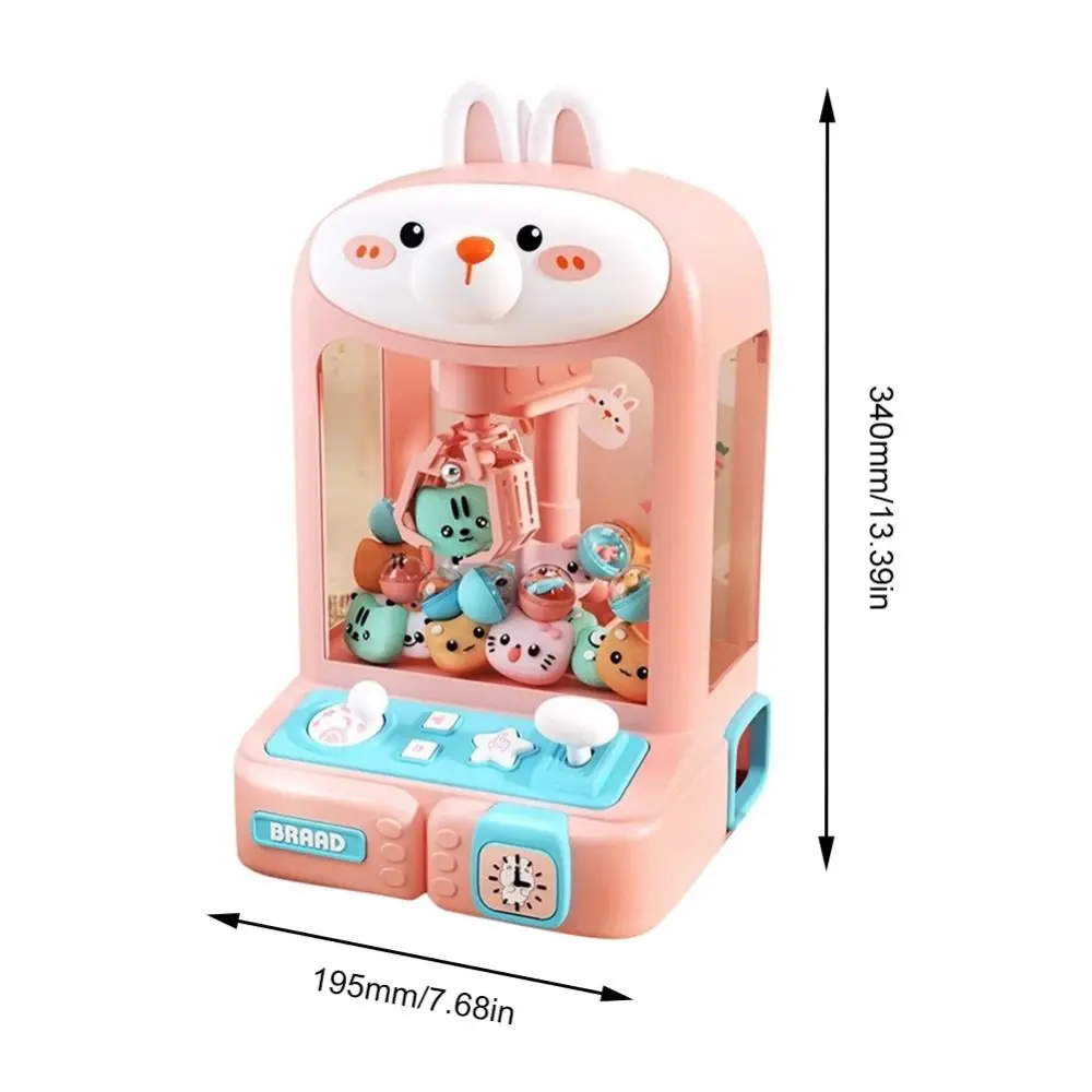 Joystick Control Mini Doll Claw Machine with Light&Music USB/Battery Powered Mini Claw Catch Toy Bear Plush