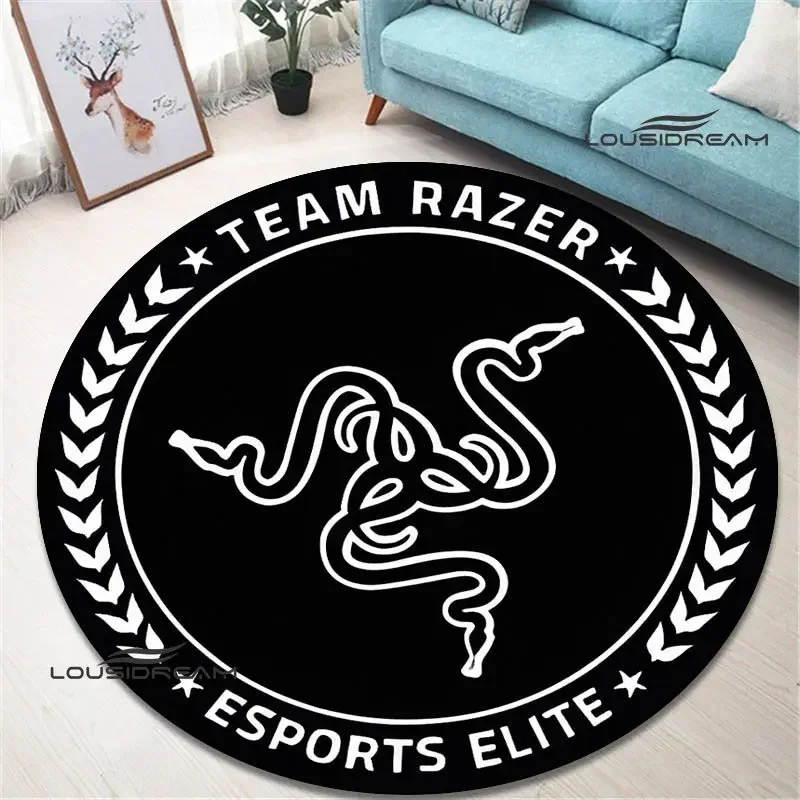 3D game razer logo bedrukt rond tapijt antislip tapijt schattig tapijt keukenmatten voor vloermatten voor slaapkamer verjaardagscadeau