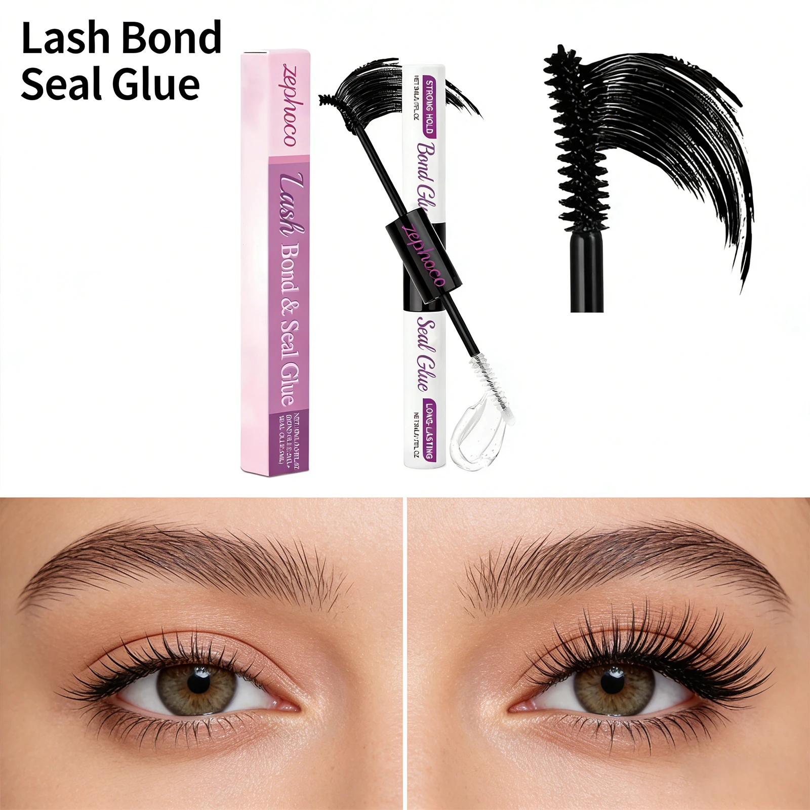 

Lash Glue Waterproof Strong Hold Long Lasting Eyelash Adhesive Smooth Easy Application For Lash Clusters Fix Curl No Fall Off