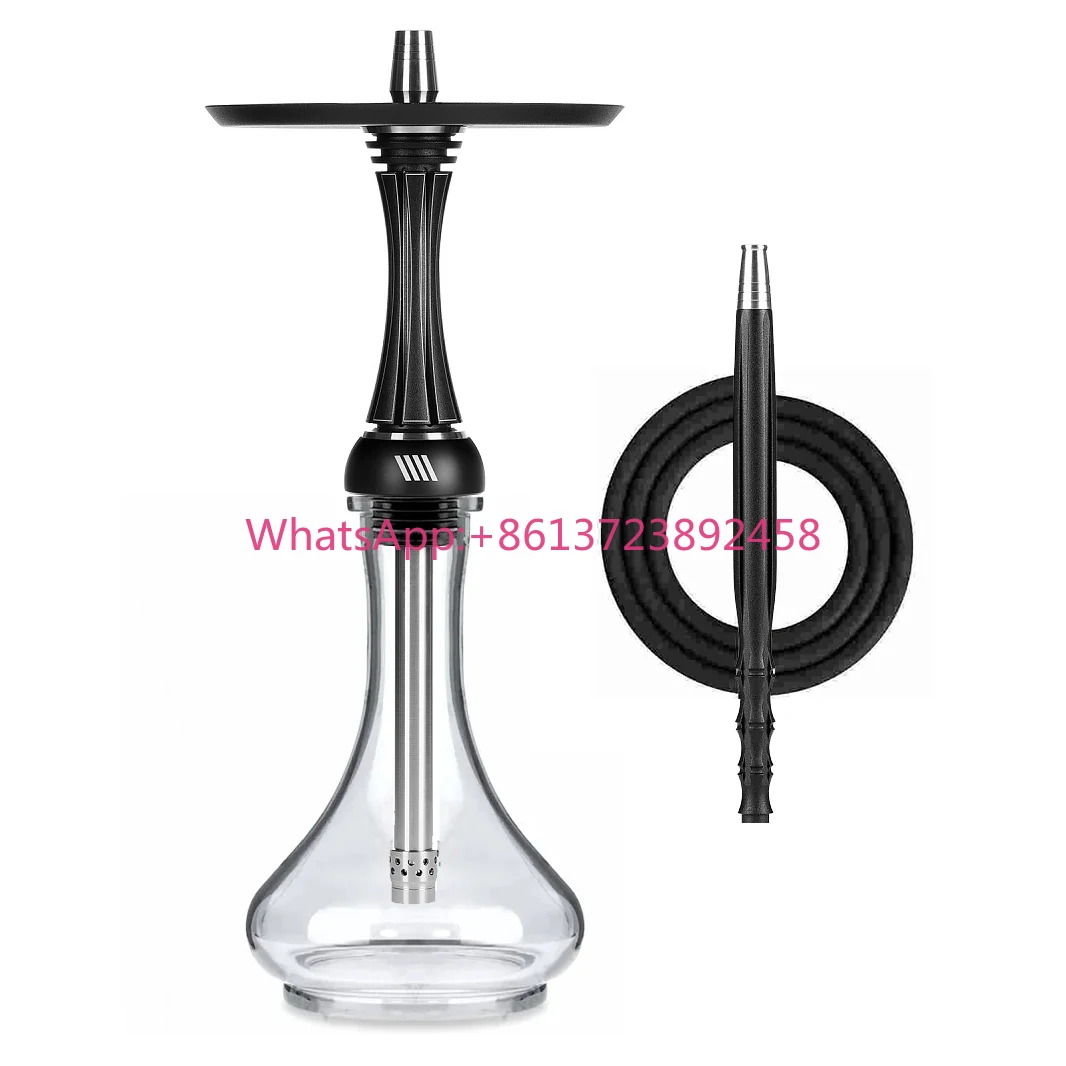 Alpha X Hookah Shisha Set 304 Stainless Steel Shisha Hookah Set with Glass Bottle Single Pipe