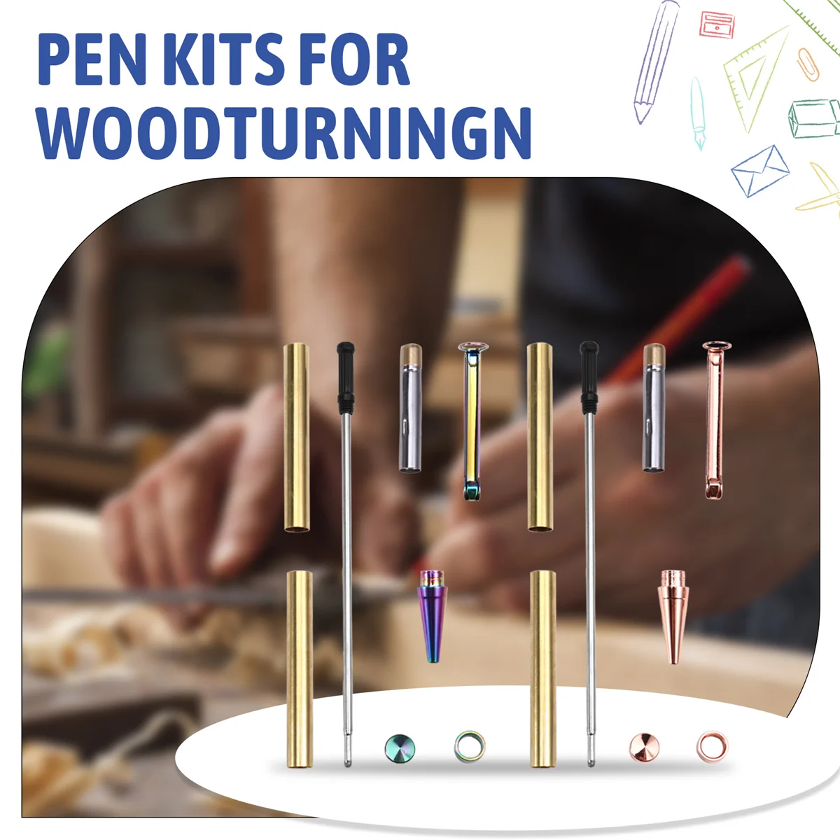 

AA98 Wooden Twister Pen Set 6-Pack, Various Finishes 7mm Twister Pen Set