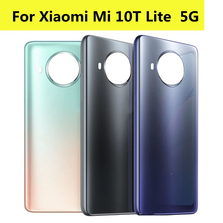 

For Xiaomi Mi 10T Lite Battery Cover Back Glass Panel Rear Door Housing Case With Adhesive+With Logo