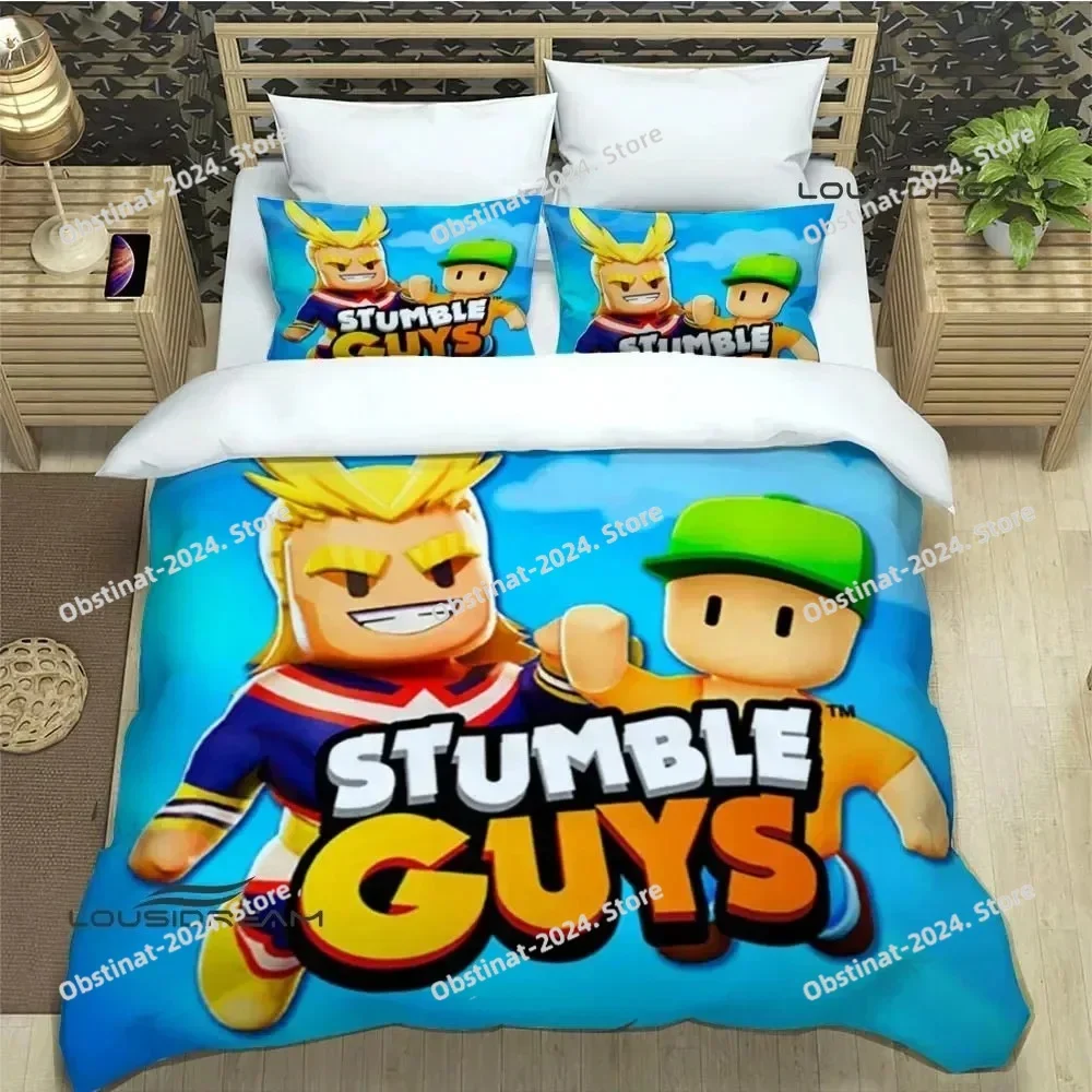 

3D Print Cartoon Stumble Game Guys Bedding Set Boys Girls Twin Queen King Size Duvet Cover Pillowcase Bed boys Adult Bedroom