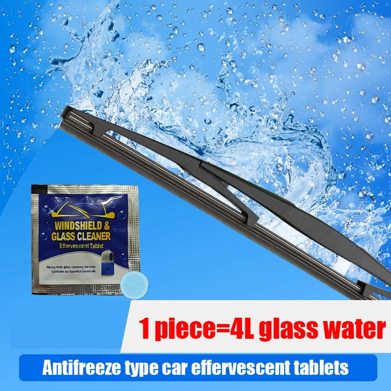 Car cleaning effervescent tablets, glass water concentrated particles, insect repellent, degreasing film