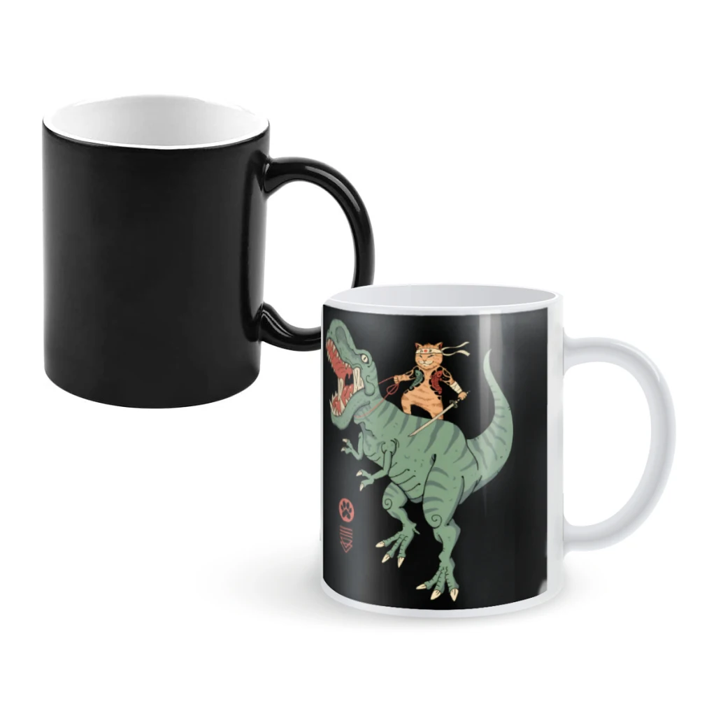 

TRex CatanaCoffee Mugs And Mug Creative Color Change Tea Cup Ceramic Milk Cups Novelty Gifts
