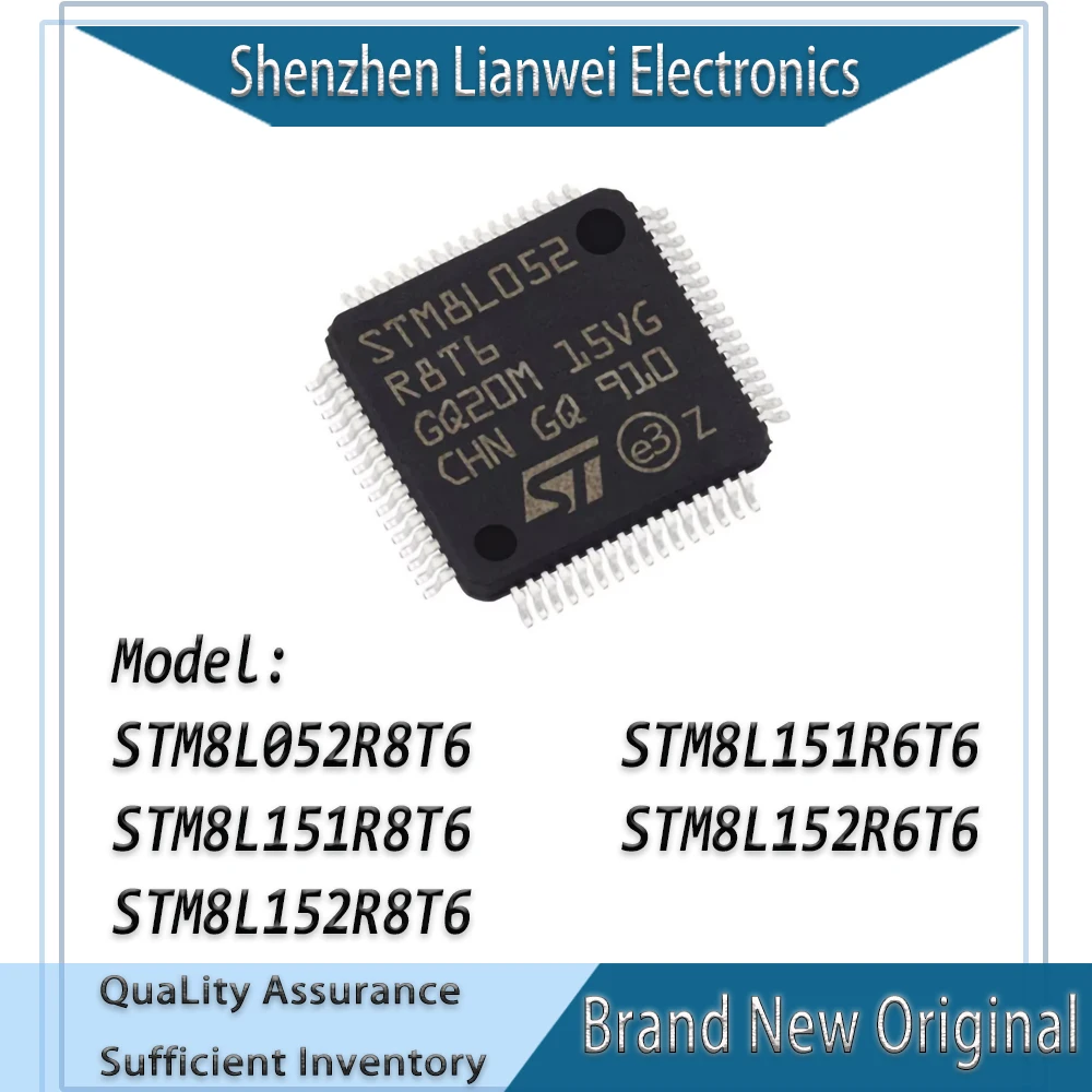 

100% New Original STM8L052R8T6 STM8L151R6T6 STM8L151R8T6 STM8L152R6T6 STM8L152R8T6 IC MCU Chipset LQFP-64
