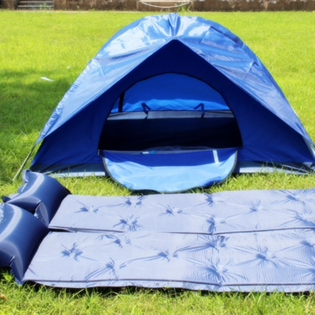 Materasso ad aria portatile autogonfiabile Tappetino Cuscino Letto per dormire Tenda impermeabile Parasole Riparo Baldacchino Spiaggia Pesca Campeggio