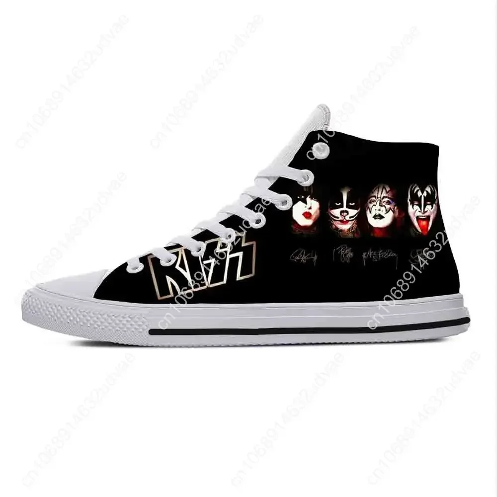 Heavy Metal zespół rockowy piosenkarka muzyczna pocałunek modne buty odzież na co dzień wysoki Top lekki oddychający buty sportowe męskie/damskie z nadrukiem 3D