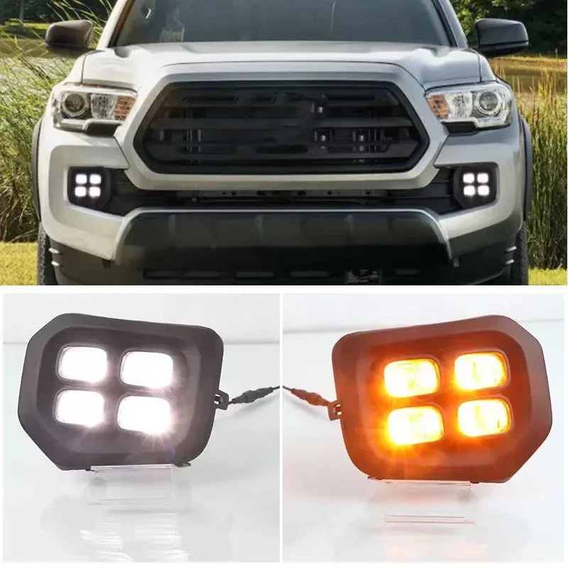 

2 PCS Car DRL LED Daytime Running Lights Daylight Turn Signal Car Styling Fog Light For Toyota Tacoma 2016 2017 2018 2019 2020