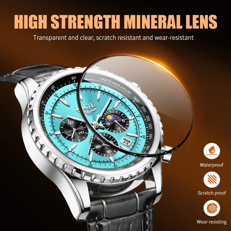 2024 LIGE New Top Brand Luxury Men Watch Quartz Man Watches Waterproof Luminous Watch for Men Date Chronograph Sport Wristwatch