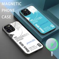 Red cool B-BullES design ins Phone Case For iPhone 16 15 14 13 12 11 X XR XS 8 Plus Mini Pro Max Glass Magnetic Case